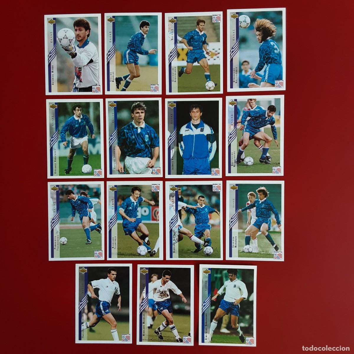 Cromos de f&uacute;tbol: SELECCION COMPLETA GRECIA MUNDIAL USA 94 UPPER DECK STICKERS-NUNCA PEGADO-