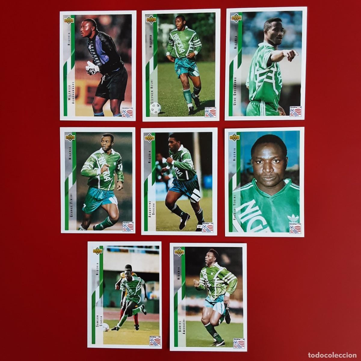 Cromos de f&uacute;tbol: SELECCION COMPLETA NIGERIA MUNDIAL USA 94 UPPER DECK STICKERS-NUNCA PEGADO-