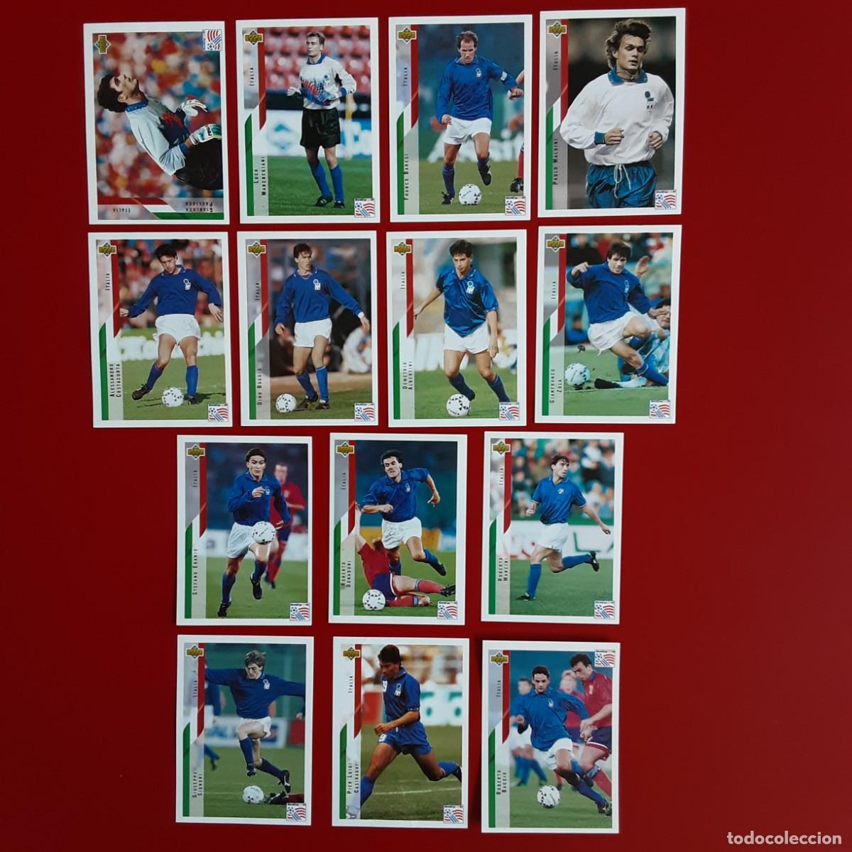 Cromos de f&uacute;tbol: SELECCION COMPLETA ITALIA MUNDIAL USA 94 UPPER DECK STICKERS-NUNCA PEGADO-ROBERTO BAGGIO