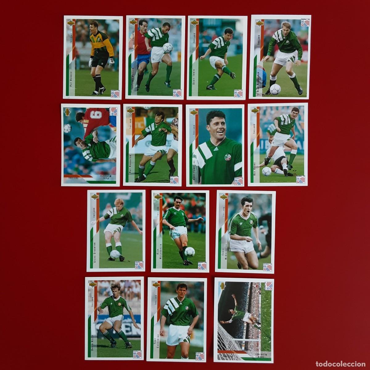Cromos de f&uacute;tbol: SELECCION COMPLETA IRLANDA MUNDIAL USA 94 UPPER DECK STICKERS-NUNCA PEGADO-