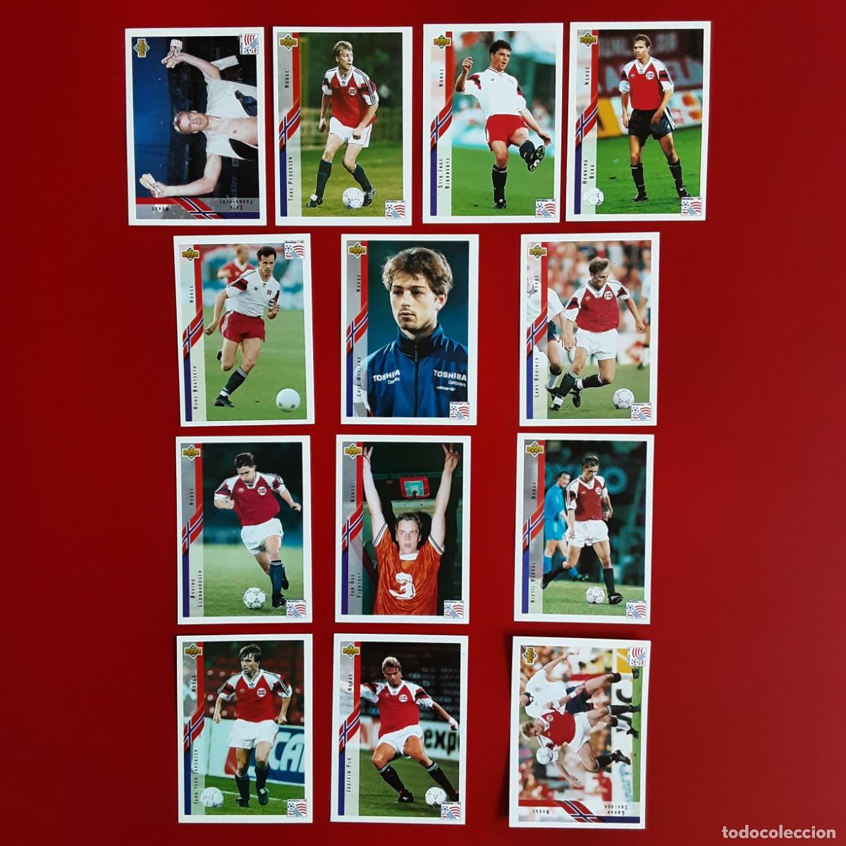 Cromos de f&uacute;tbol: SELECCION COMPLETA NORUEGA MUNDIAL USA 94 UPPER DECK STICKERS-NUNCA PEGADO-