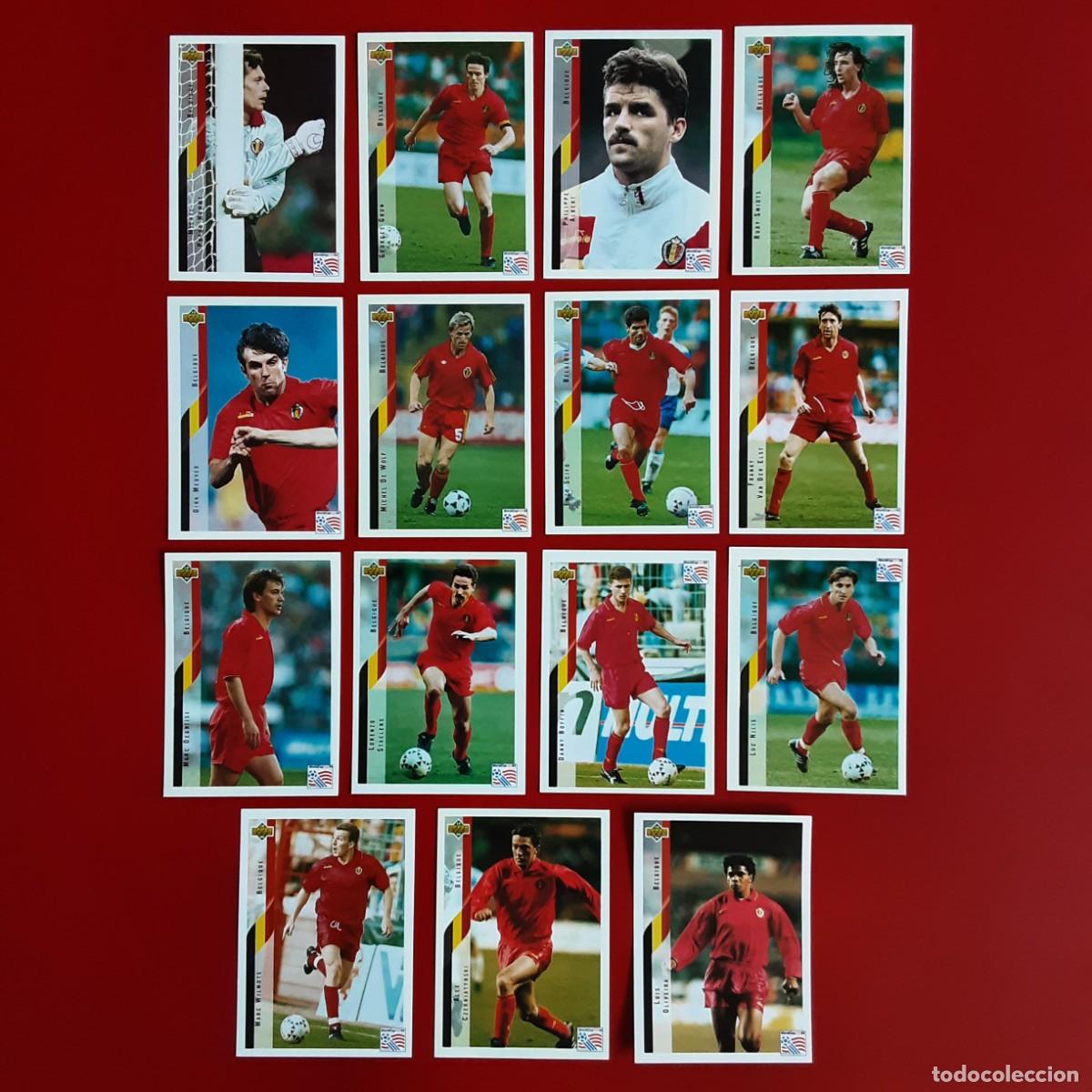Cromos de f&uacute;tbol: SELECCION COMPLETA BELGICA MUNDIAL USA 94 UPPER DECK STICKERS-NUNCA PEGADO-