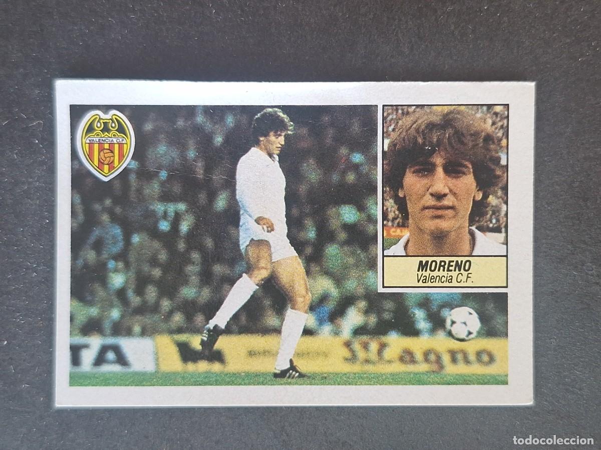Cromos de f&uacute;tbol: L5 MORENO VALENCIA C. F. COLOCA LIGA ESTE 1984 1985 84 85 DESPEGADO RECUPERADO