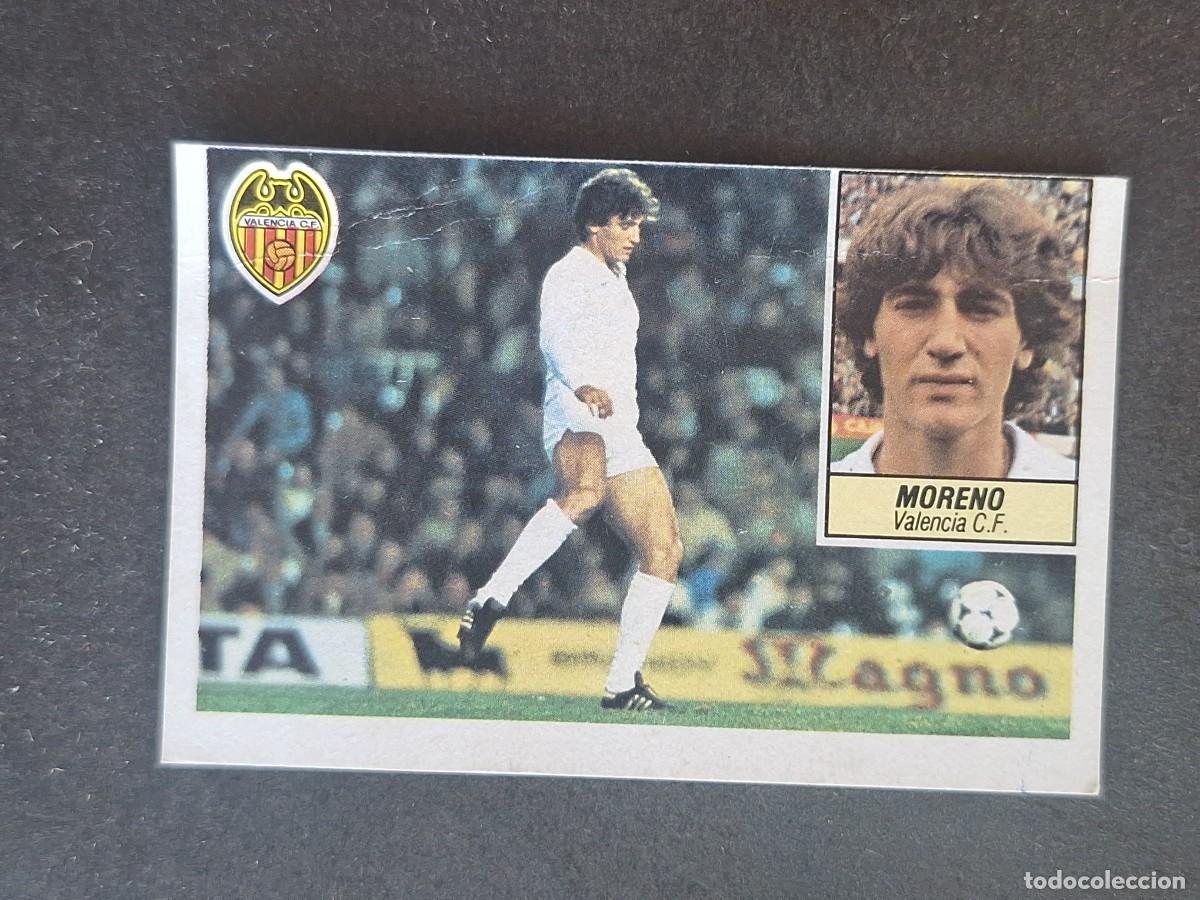 Cromos de f&uacute;tbol: L5 MORENO VALENCIA C. F. COLOCA LIGA ESTE 1984 1985 84 85 DESPEGADO RECUPERADO