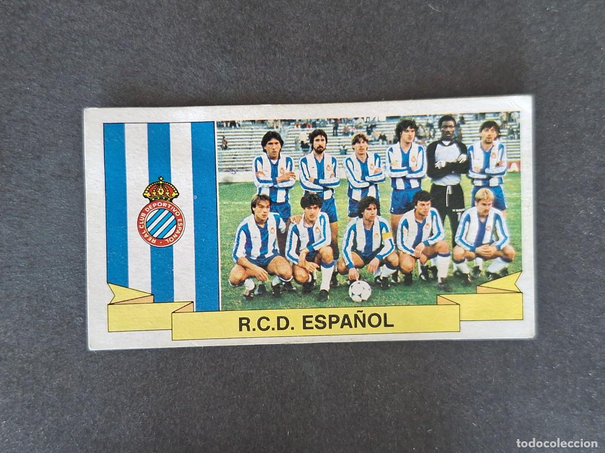 Cromos de f&uacute;tbol: L4 EQUIPO R. C. D. ESPA&Ntilde;OL LIGA ESTE 1985 1986 85 86 DESPEGADO RECUPERADO