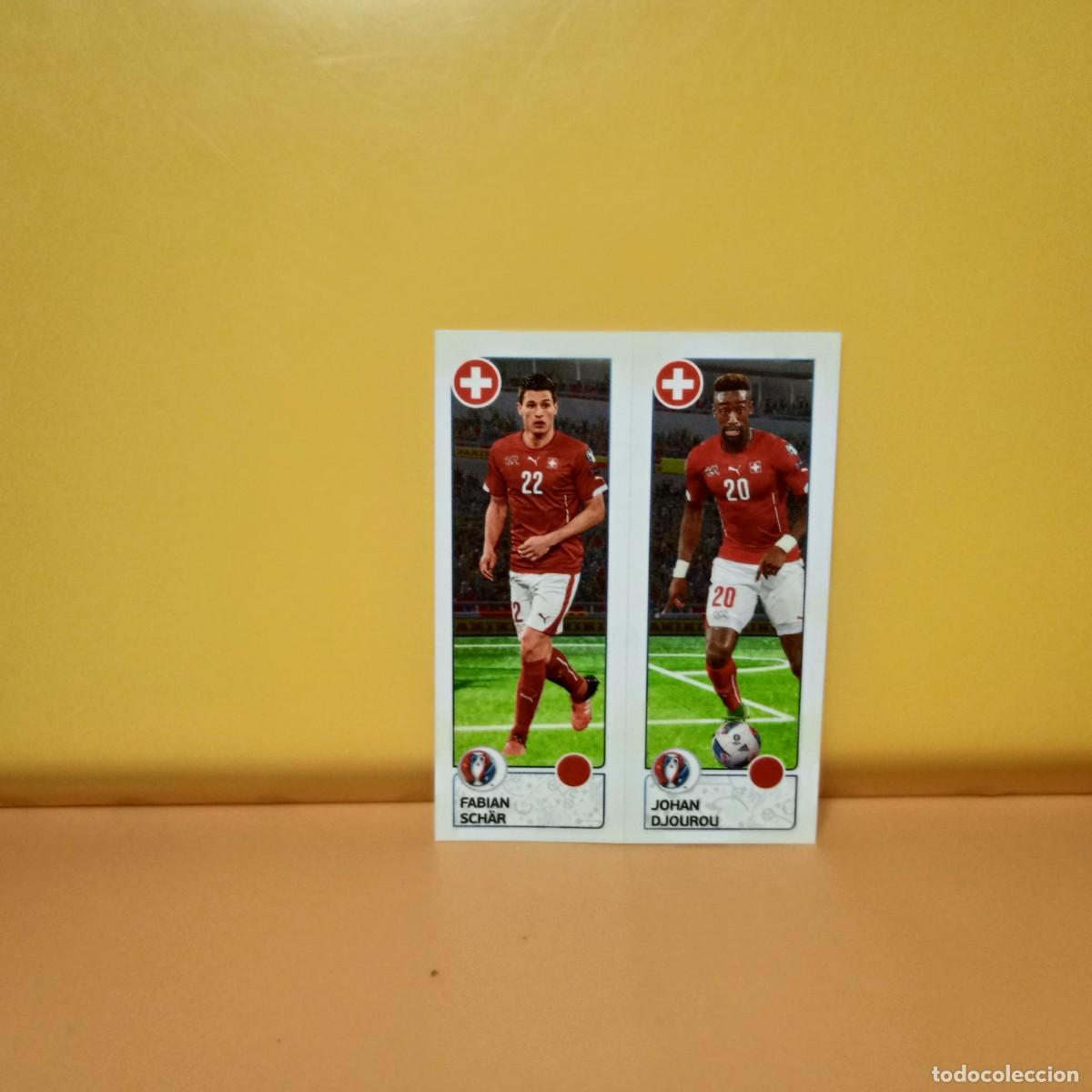 Cromos de f&uacute;tbol: PANINI EURO 2016 FRANCE; EUROCOPA FRANCIA: SUIZA SCH&Auml;R/DJOUROU 97 A/B