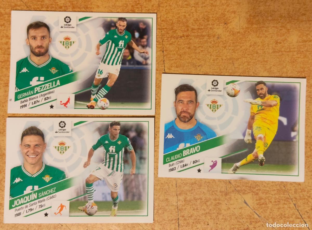 Cromos de f&uacute;tbol: LIGA ESTE 2022 2023 22 23 PANINI CLAUDIO BRAVO 4 BETIS + Germ&aacute;n pezzella + Joaqu&iacute;n S&aacute;nchez
