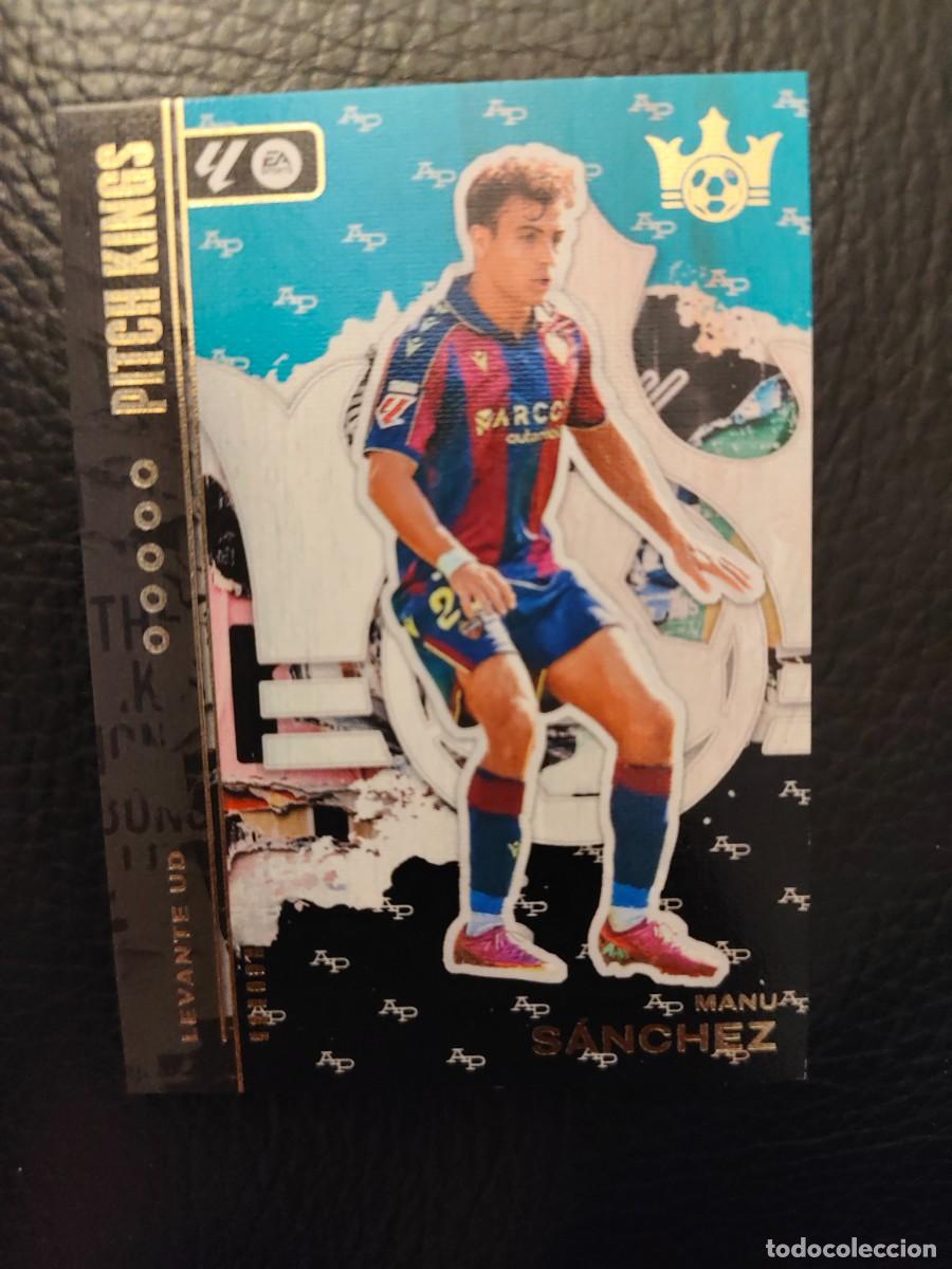 Cromos de f&uacute;tbol: 95 PITCH KINGS LA LIGA 25 26 PARALELA AZUL MANU SANCHEZ LEVANTE UD BASE PANINI 2025 2026 AAB