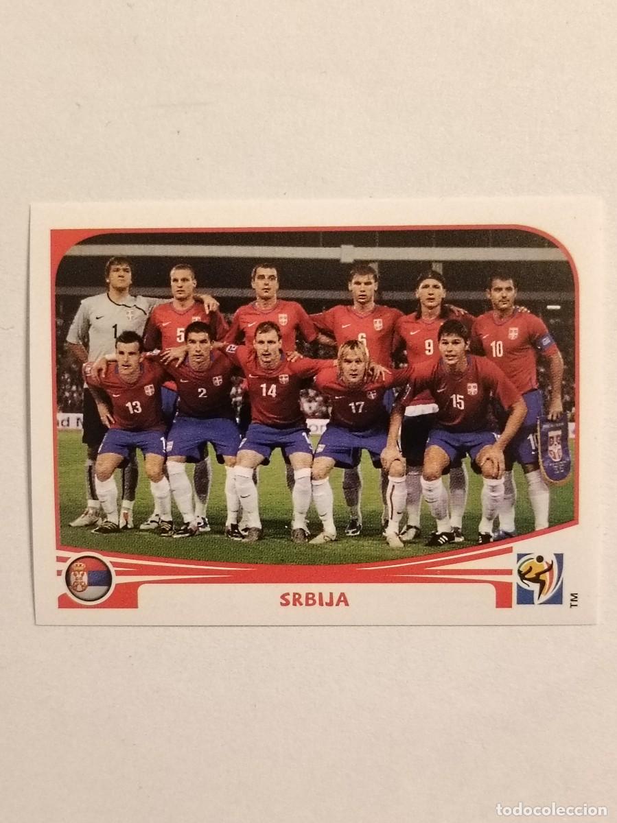 Football Stickers: #296 ALINEACION (SERBIA) MUNDIAL SUDAFRICA 2010 PANINI