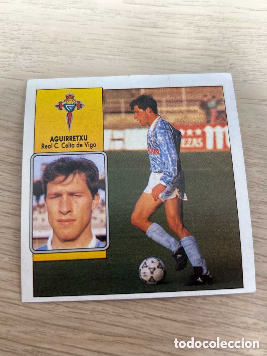 Fu&szlig;ball-Sticker: AGUIRRETXU CELTA DE VIGO LIGA ESTE 1992 1993 92 93 NUNCA PEGADO SIN PEGAR