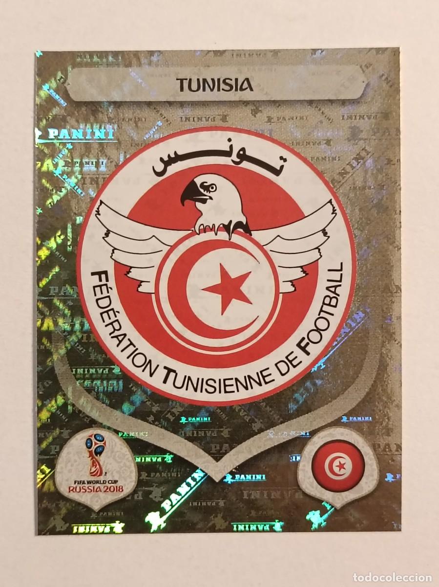 Cromos de f&uacute;tbol: #540 ESCUDO (TUNEZ) MUNDIAL RUSIA 2018 PANINI VERSION ROSA