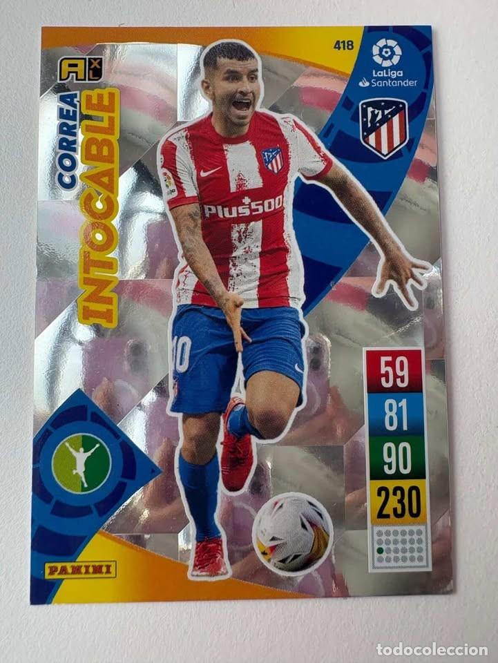 Cromos de f&uacute;tbol: Carta Correa Atl&eacute;tico de Madrid Intocable 418 Adrenalyn 2021-22