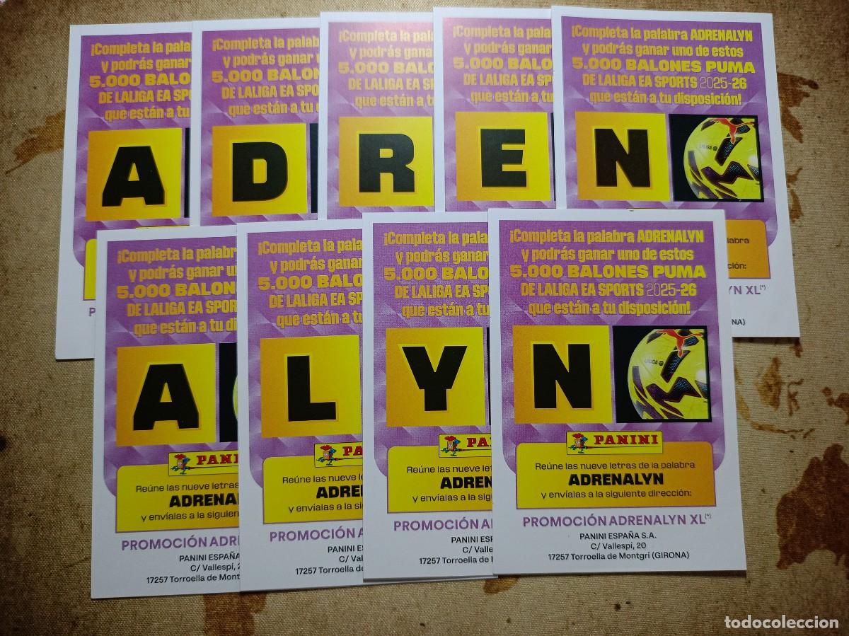 Cromos de f&uacute;tbol: Letras promoci&oacute;n TODAS Adrenalyn 2025-26
