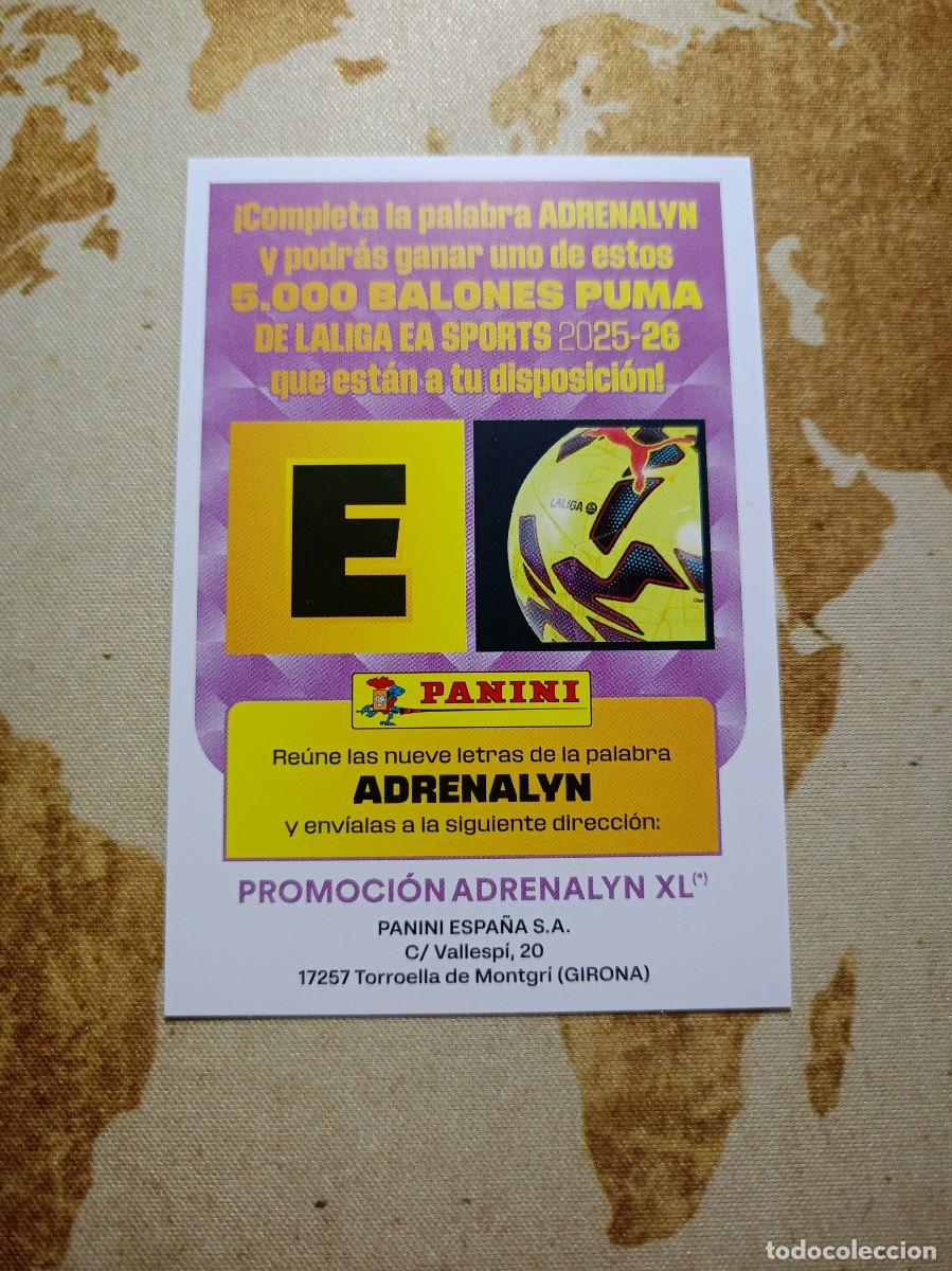 Cromos de f&uacute;tbol: Letras promoci&oacute;n LETRA E Adrenalyn 2025-26