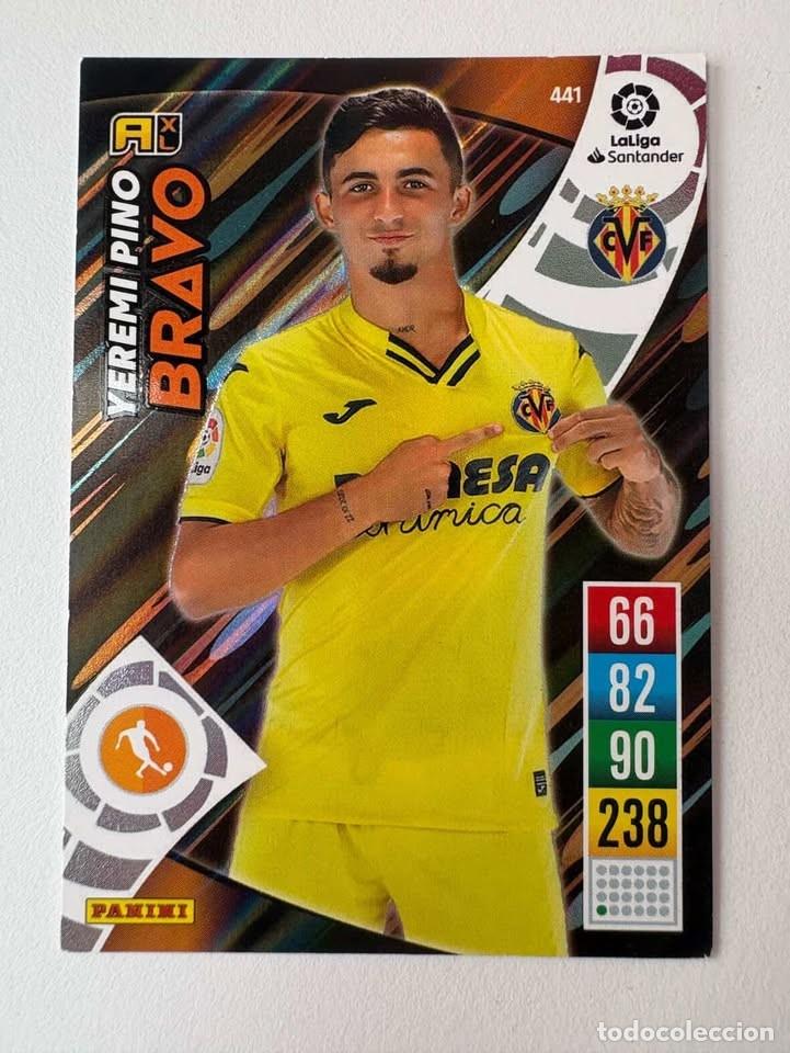 Cromos de f&uacute;tbol: Carta Yeremi Pino Villareal Bravo 441 Adrenalyn 2021-22