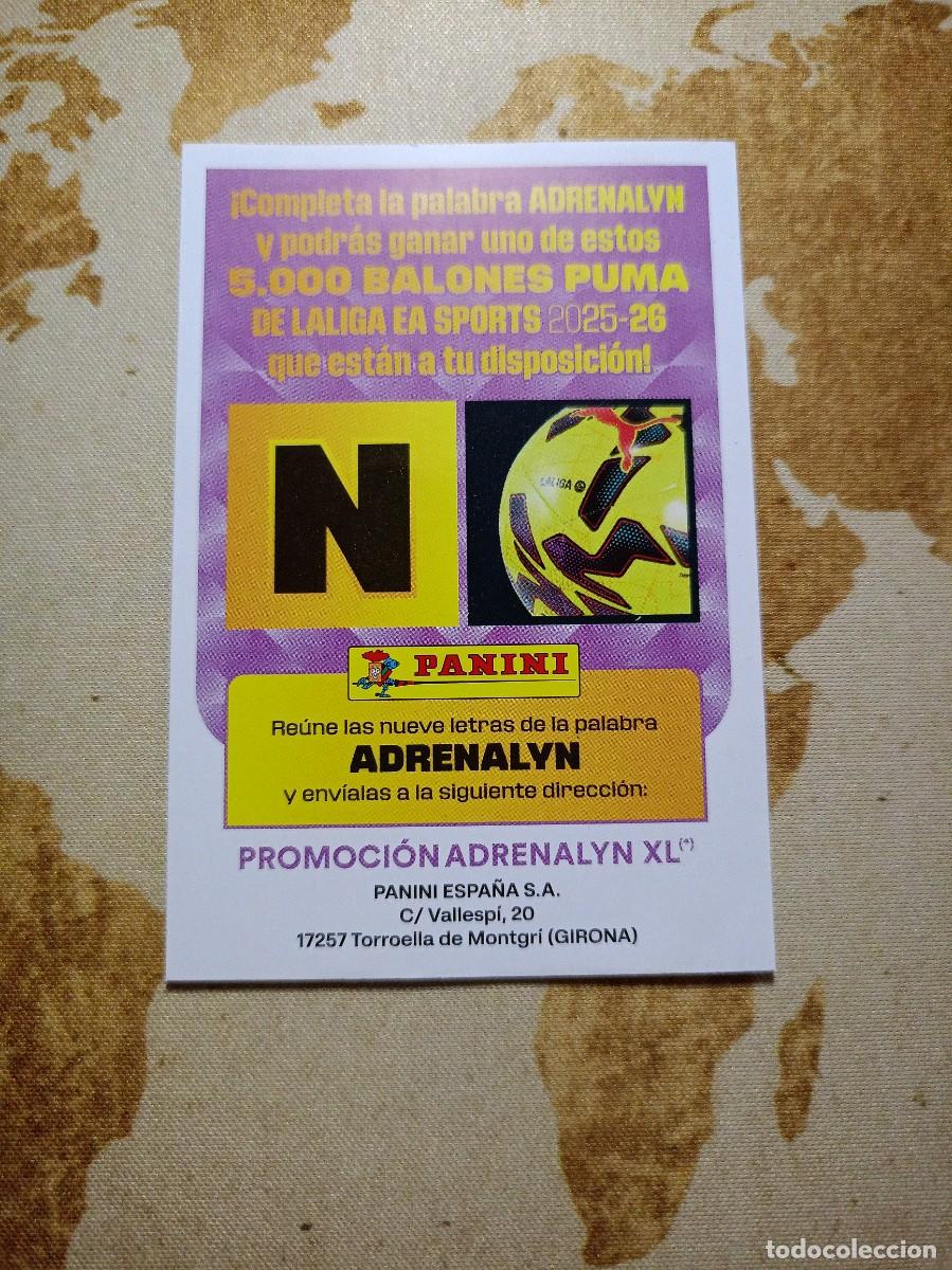 Cromos de f&uacute;tbol: Letras promoci&oacute;n LETRA N Adrenalyn 2025-26