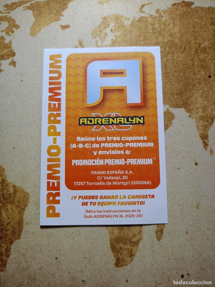 Cromos de f&uacute;tbol: Premio Premium LETRA A Adrenalyn 2025-26