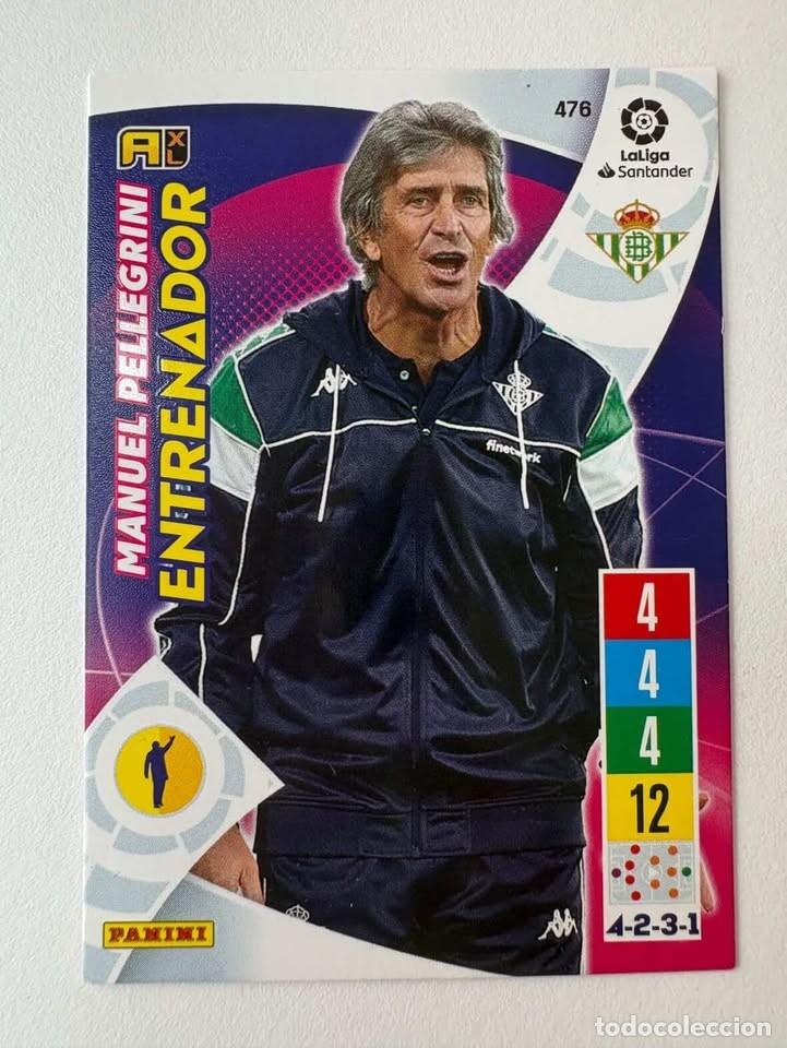 Cromos de f&uacute;tbol: Carta Manuel Pellegrini Betis Entrenador 476 Adrenalyn 2021-22