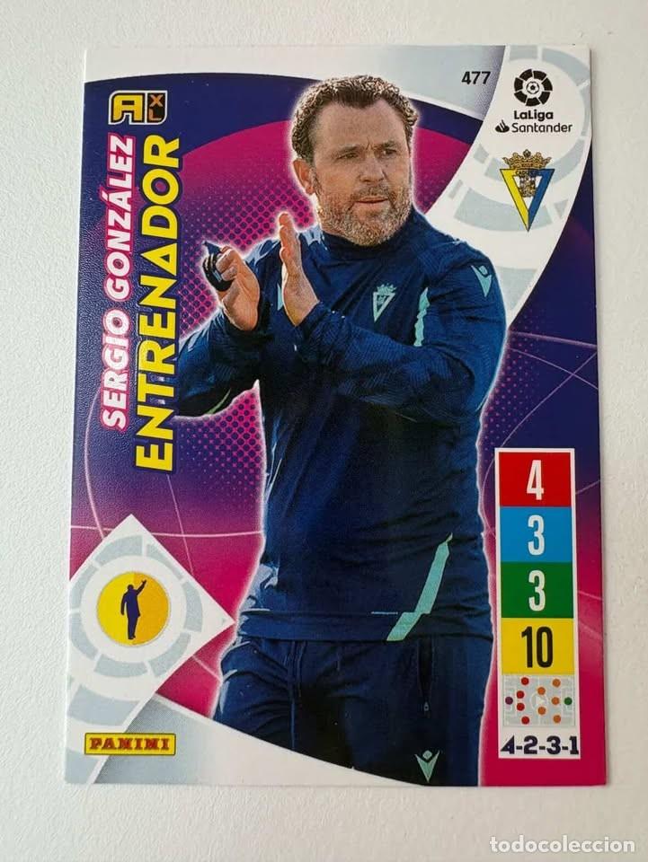 Figurine di Calcio: Carta Sergio Gonz&aacute;lez C&aacute;diz Entrenador 477 Adrenalyn 2021-22