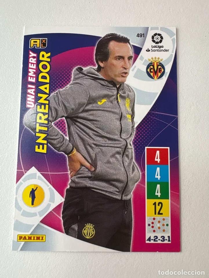 Cromos de f&uacute;tbol: Carta Unai Emery Villareal Entrenador 491 Adrenalyn 2021-22