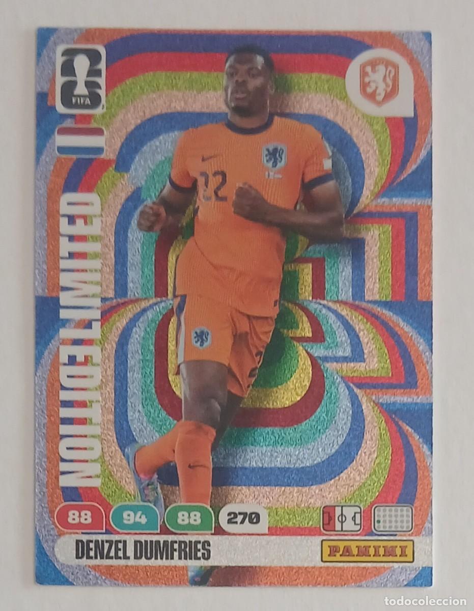 Cromos de f&uacute;tbol: CROMO DENZEL DUMFRIES HOLANDA LIMITED EDITION ADRENALYN XL FIFA WORLD CUP 2026 DE PANINI.