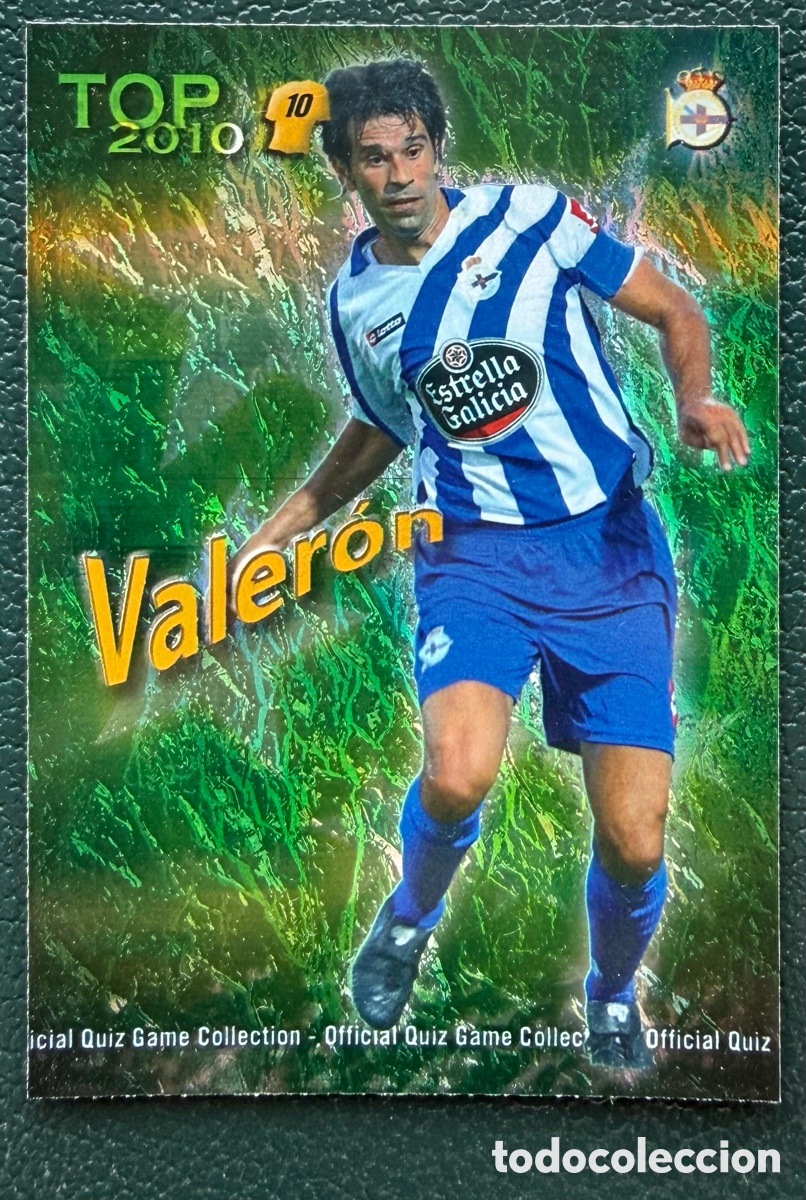 Cromos de f&uacute;tbol: 621 VALERON DEPORTIVO DE LA CORU&Ntilde;A TOP VERDE JASPEADO FICHAS ALBUM MUNDICROMO 2009 2010 09 10
