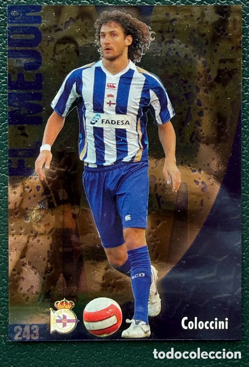 Cromos de f&uacute;tbol: 243 COLOCCINI EL MEJOR DEPORTIVO DE LA CORU&Ntilde;A BRILLO LISO FICHAS ALBUM MUNDICROMO 2008 2009 08 09