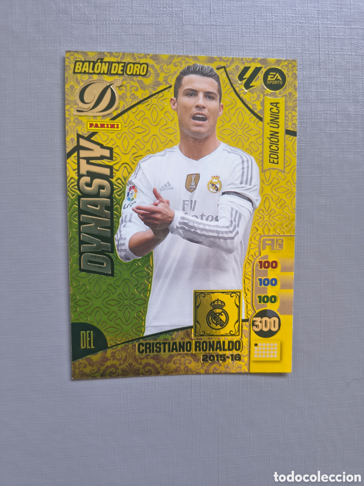 Cromos de f&uacute;tbol: ADRENALYN 24/25 DINASTY CRISTIANO RONALDO BAL&Oacute;N DE ORO 2015/2016 REAL MADRID EDICI&Oacute;N LIMITADA