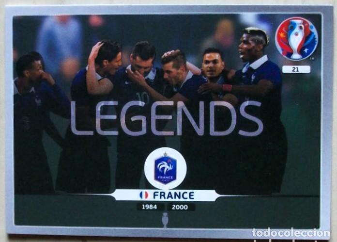 Cromos de f&uacute;tbol: 21 LEGENDS FRANCIA FICHAS ALBUM ADRENALYN XL EUROCOPA FRANCIA 2016