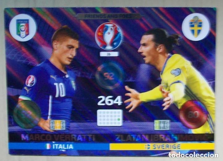 Cromos de f&uacute;tbol: 26 VERRATTI - IBRAHIMOVIC FICHAS ALBUM ADRENALYN XL EUROCOPA FRANCIA 2016