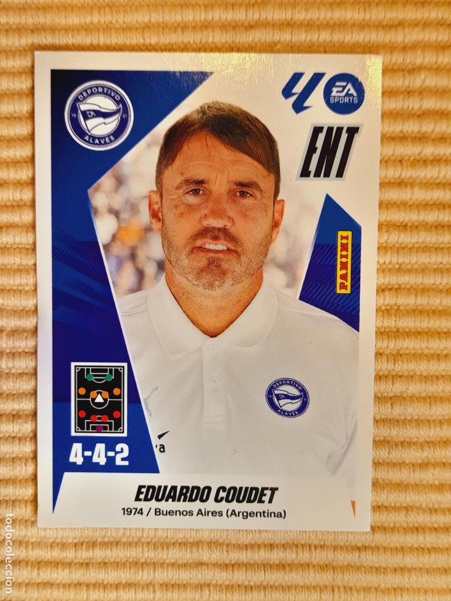 Cromos de f&uacute;tbol: CROMO 2 EDUARDO COUDET (ENTRENADOR) DEPORTIVO ALAVES LIGA 25-26 2025 2026 &Aacute;LBUM ESTE