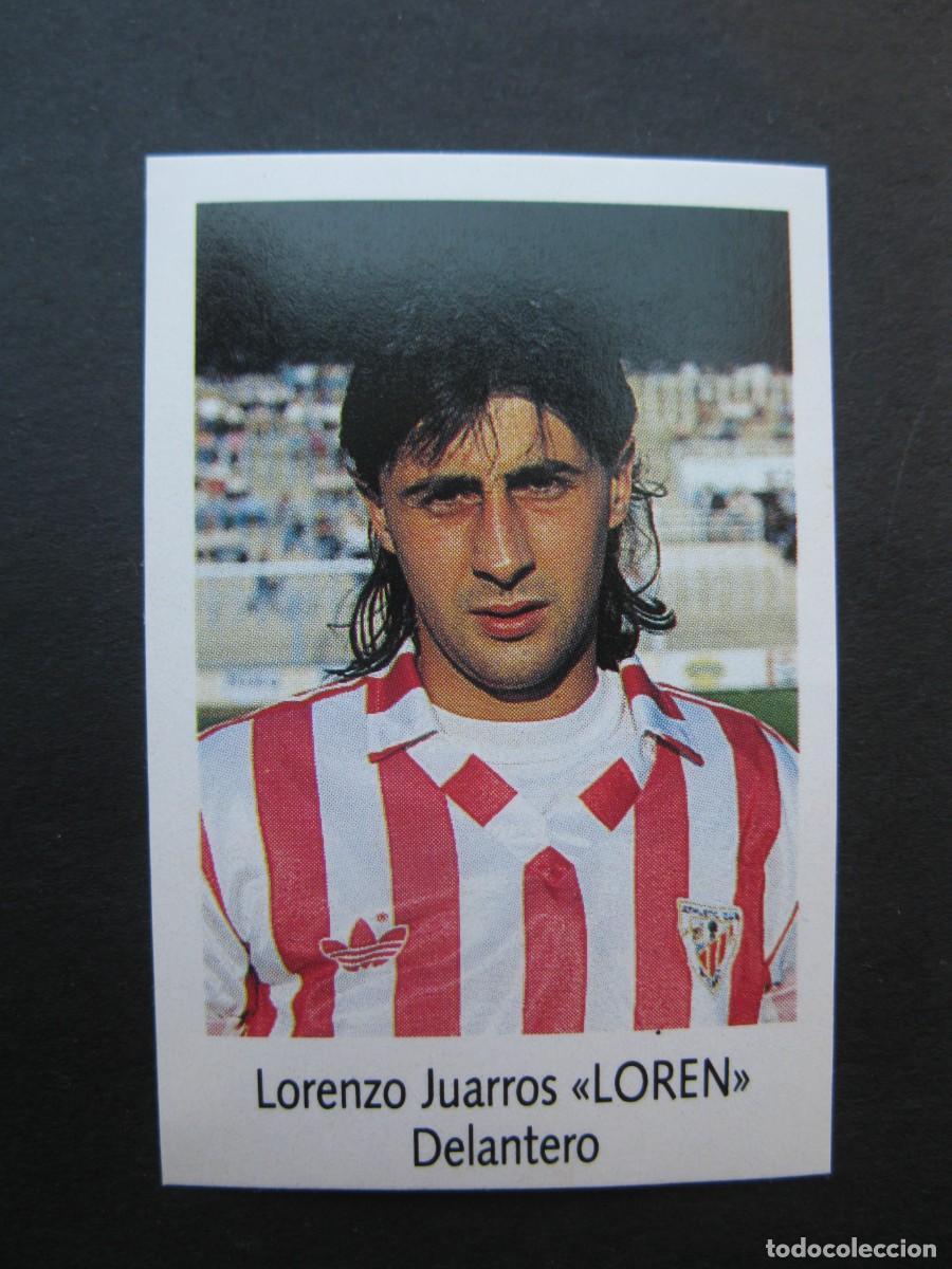 Football Stickers: LOREN (ATHLETIC CLUB) - N&ordm; 34 - LIGA F&Uacute;TBOL 91-92 - BIMBO - NUNCA PEGADO.