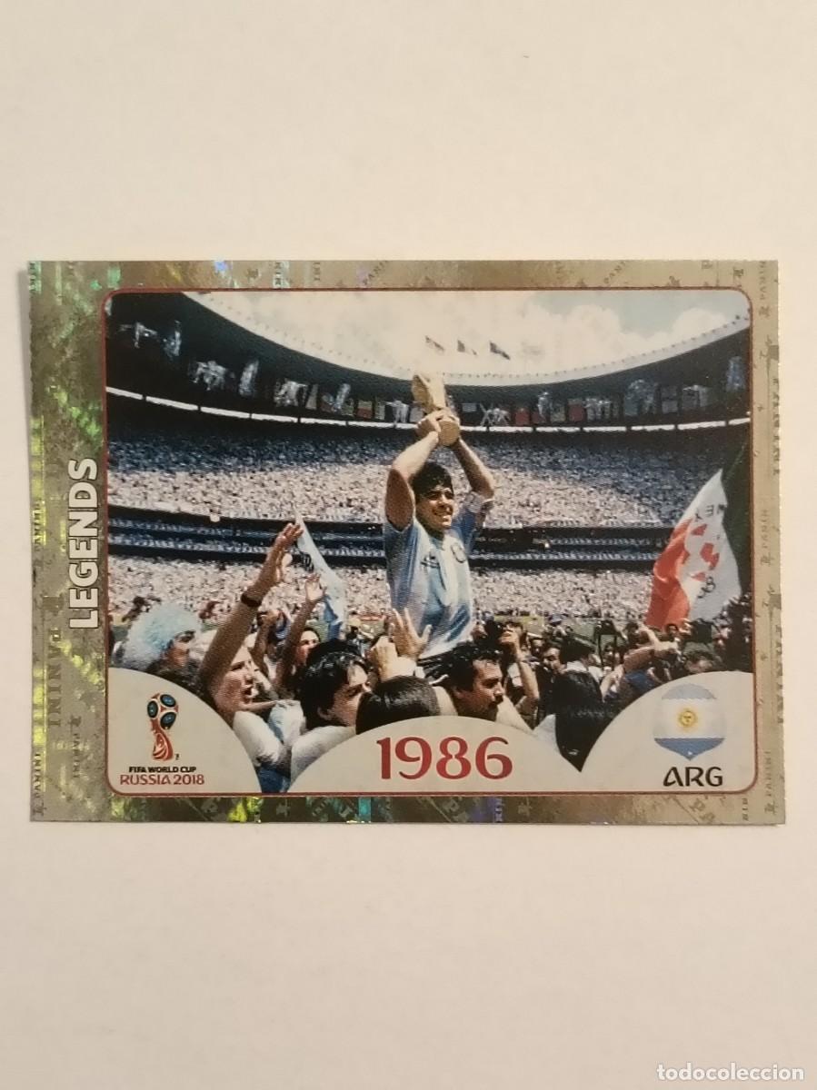 Cromos de f&uacute;tbol: #664 LEGENDS MARADONA (1986) MUNDIAL RUSIA 2018 PANINI VERSION ROSA
