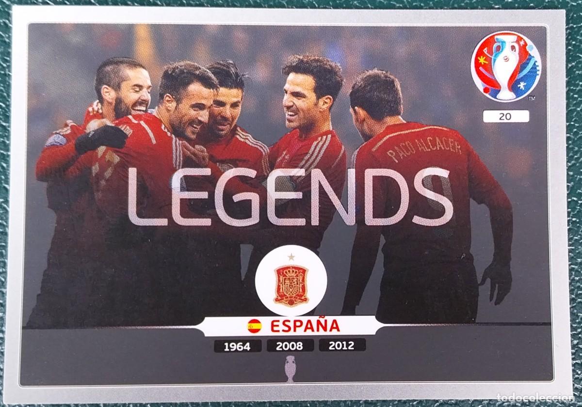 Cromos de f&uacute;tbol: 20 LEGENDS ESPA&Ntilde;A FICHAS ALBUM ADRENALYN XL EUROCOPA FRANCIA 2016