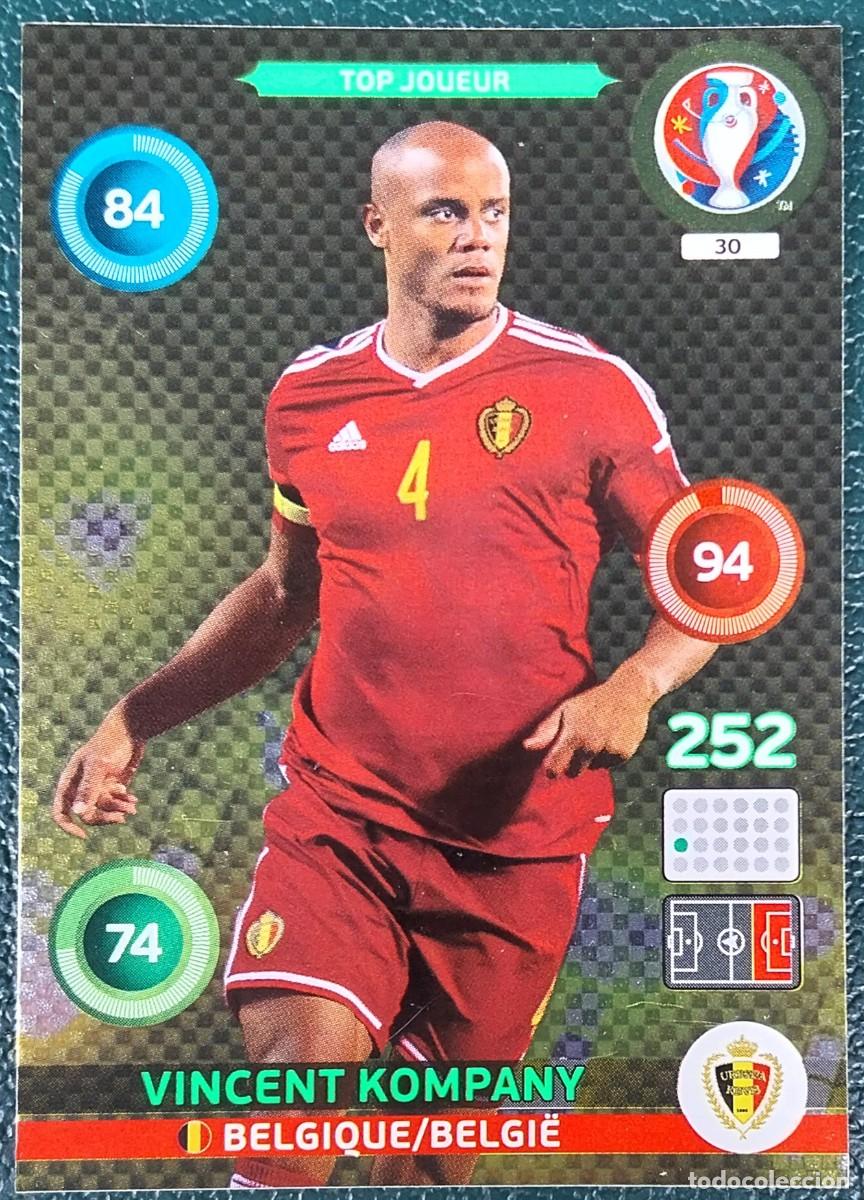 Cromos de f&uacute;tbol: 30 VINCENT KOMPANY BELGICA FICHAS ALBUM ADRENALYN XL EUROCOPA FRANCIA 2016
