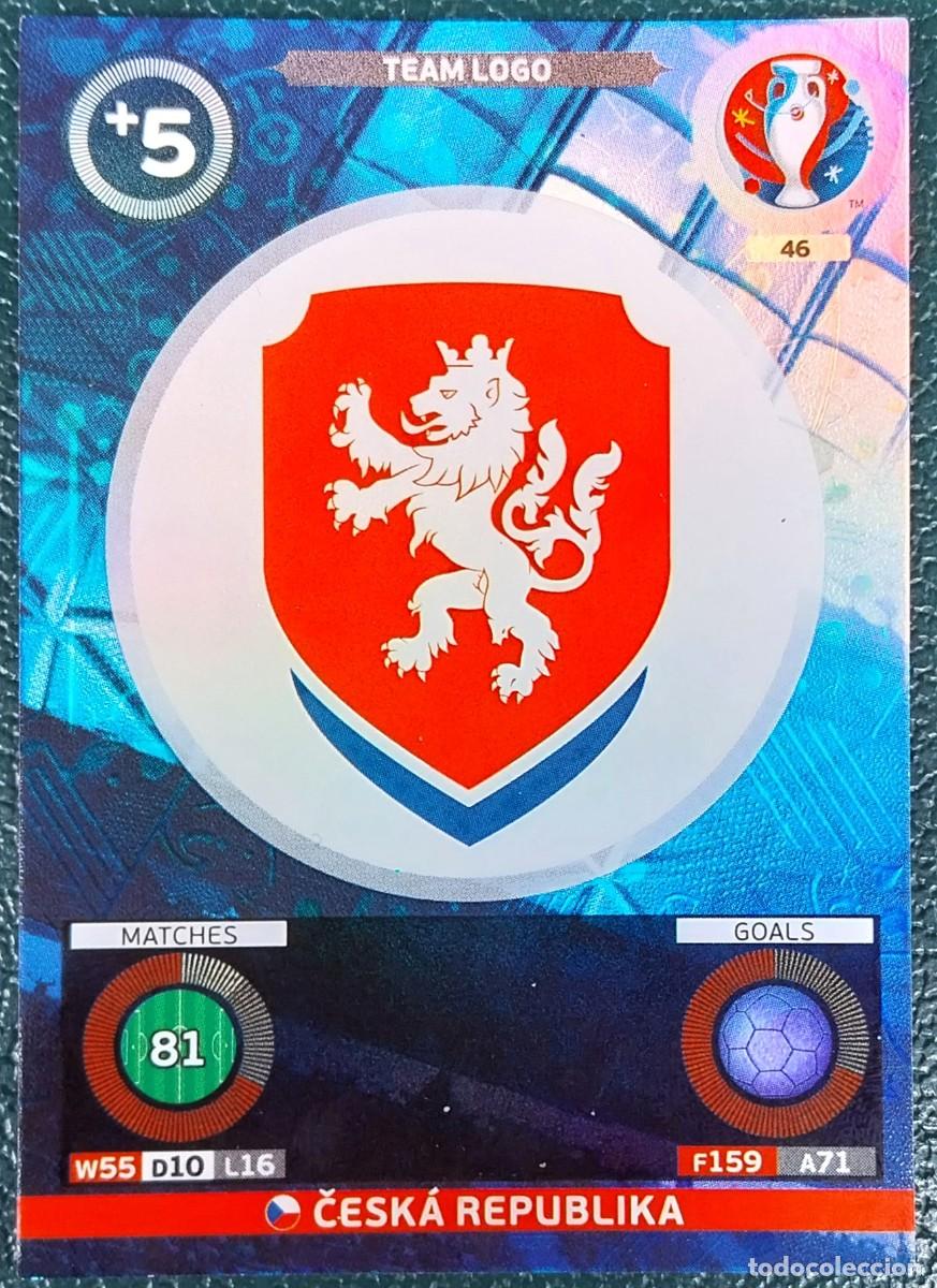 Cromos de f&uacute;tbol: 46 ESCUDO REPUBLICA CHECA FICHAS ALBUM ADRENALYN XL EUROCOPA FRANCIA 2016
