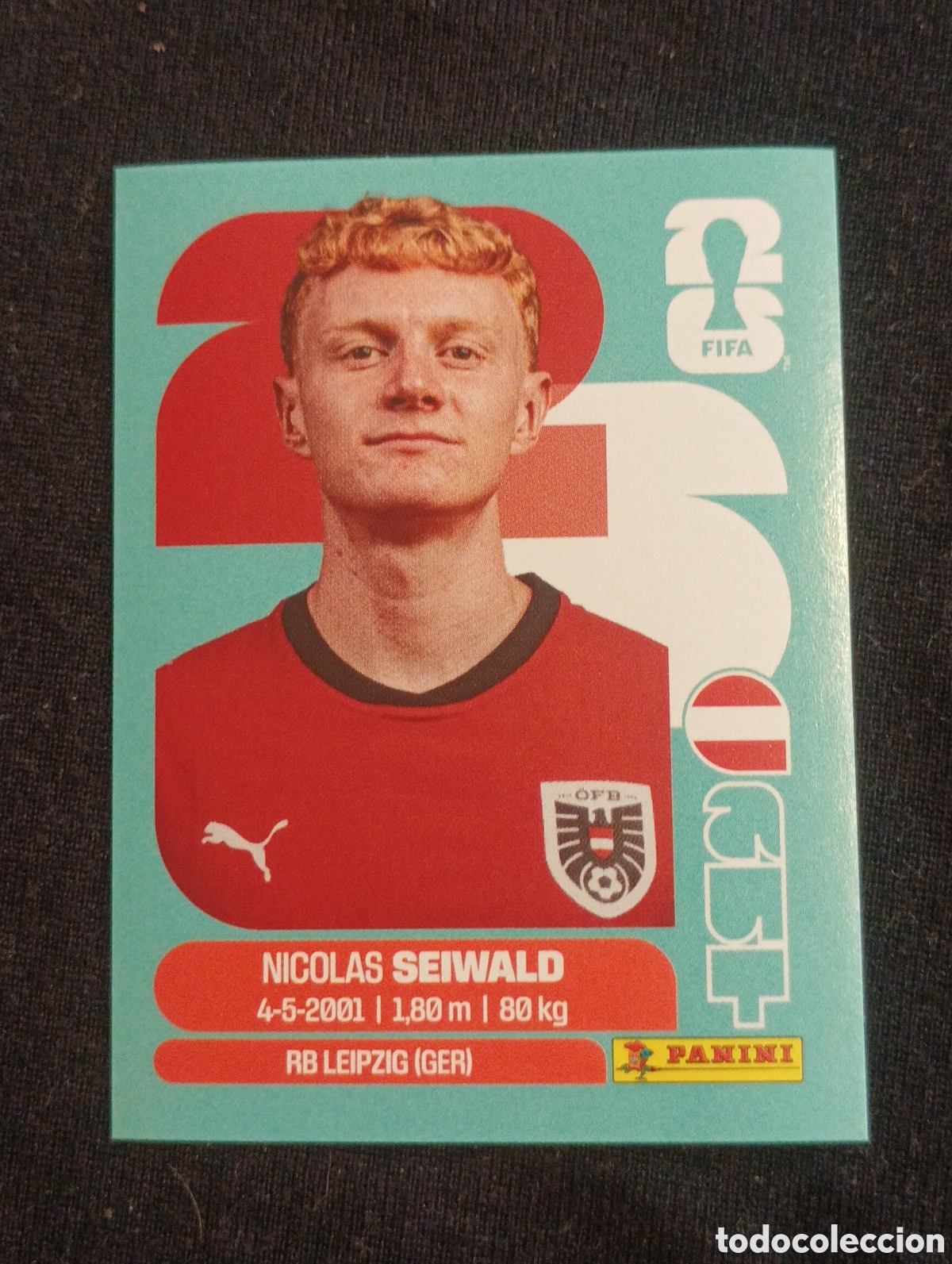 Cromos de f&uacute;tbol: mundial panini 2026 Nicol&aacute;s seiwald