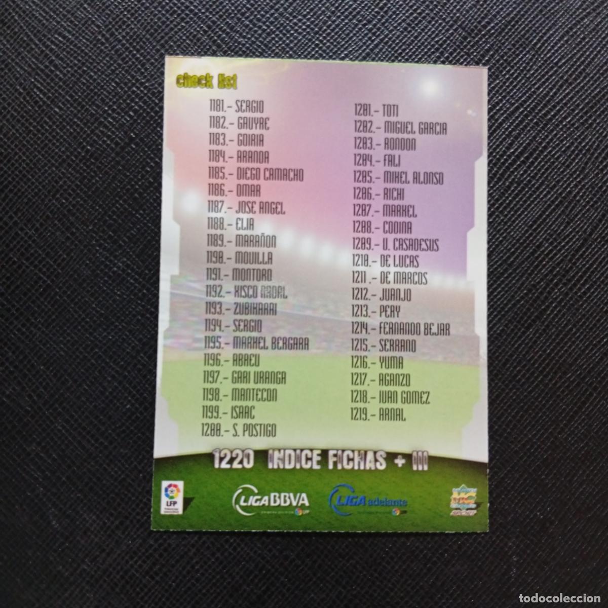 Cromos de f&uacute;tbol: 1220 CHECK LIST INDICE MUNDICROMO QUIZ GAME 2008 2009 FUTBOL 08 09 - A88 PG72 FICHAJE