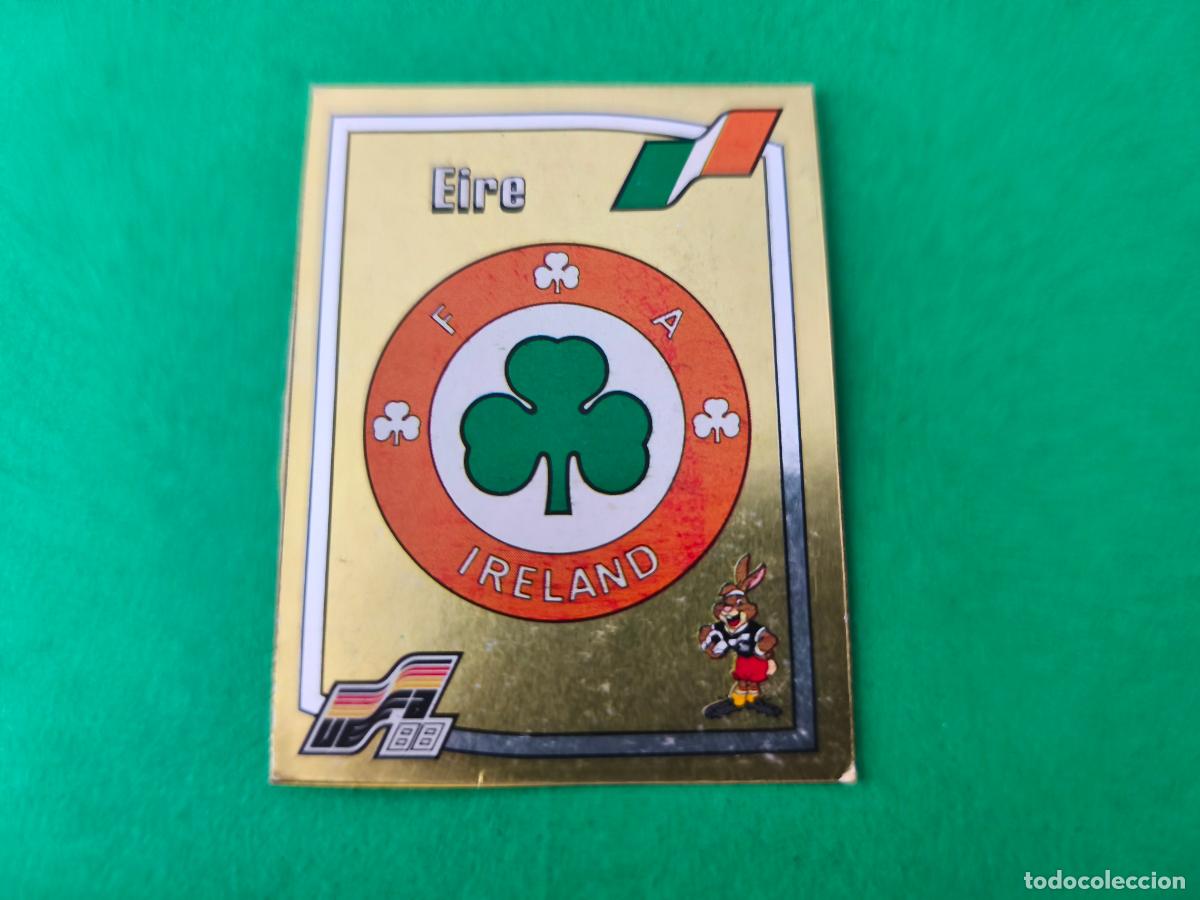 Cromos de f&uacute;tbol: CROMO FUTBOL ESCUDO EIRE RECORTADO N&ordm; 188 EUROCOPA EURO 88 PANINI