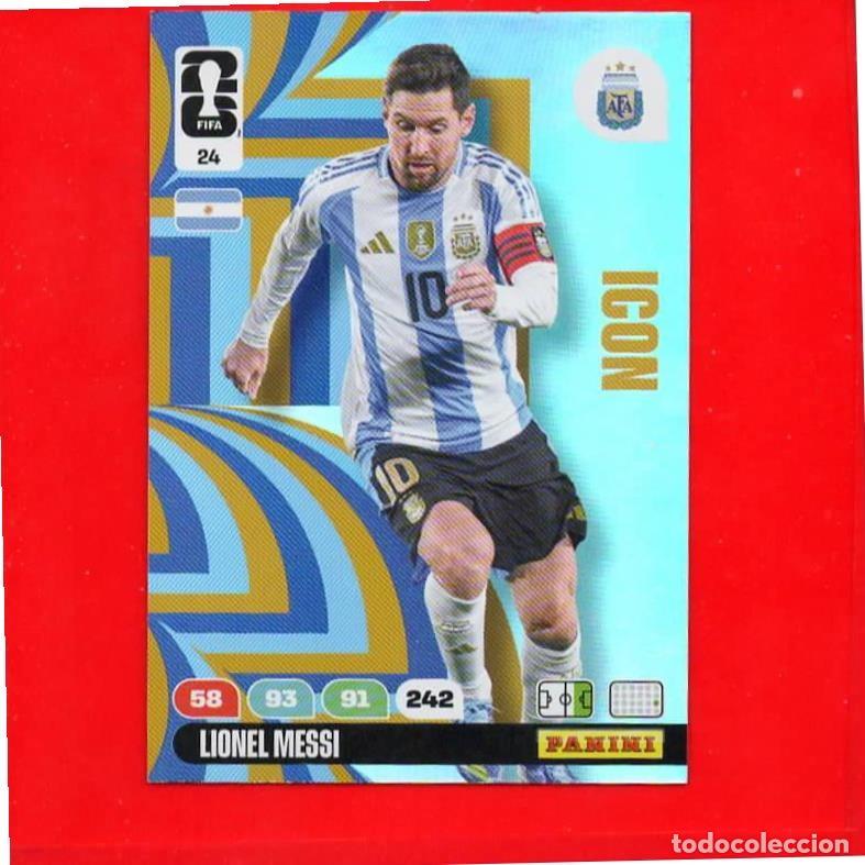 Cromos de f&uacute;tbol: 24 Lionel Messi - Argentina -Icon - ADRENALYN FIFA WORLD CUP Mundial 2026