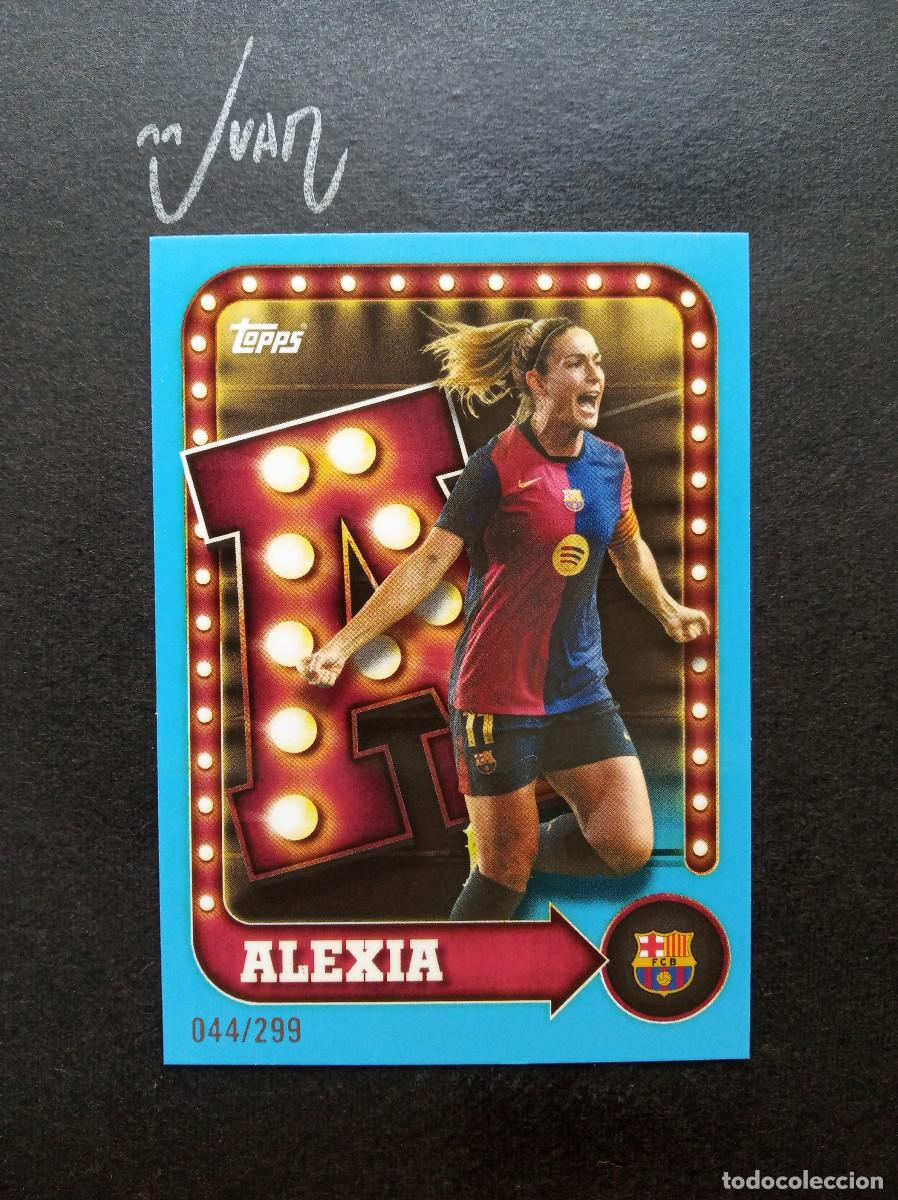 Cromos de f&uacute;tbol: NUMERADA #/299 NAME LIGHTS ALEXIA PUTELLAS BARCELONA WOMEN ⚽ TOPPS &reg; COLLECTOR TIN 2025 2026 25 26