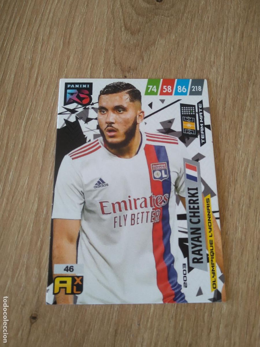 Cromos de f&uacute;tbol: 46 CHERKI OLYMPIQUE LYON CROMO FUTBOL PANINI 21-22 ADRENALYN RISING STARS 2021-2022
