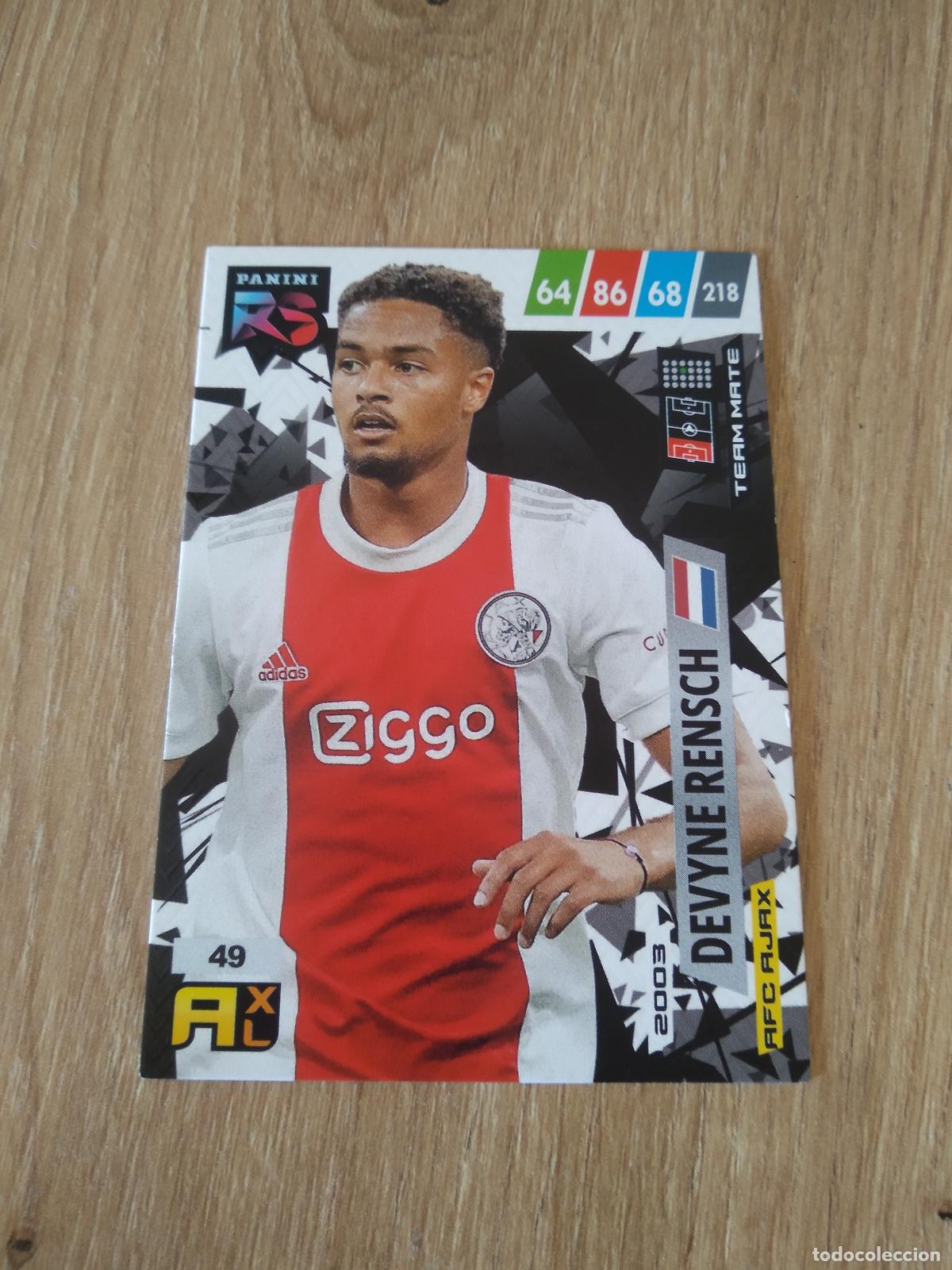 Cromos de f&uacute;tbol: 49 DEVYNE RENSCH AJAX CROMO FUTBOL PANINI 21-22 ADRENALYN RISING STARS 2021-2022