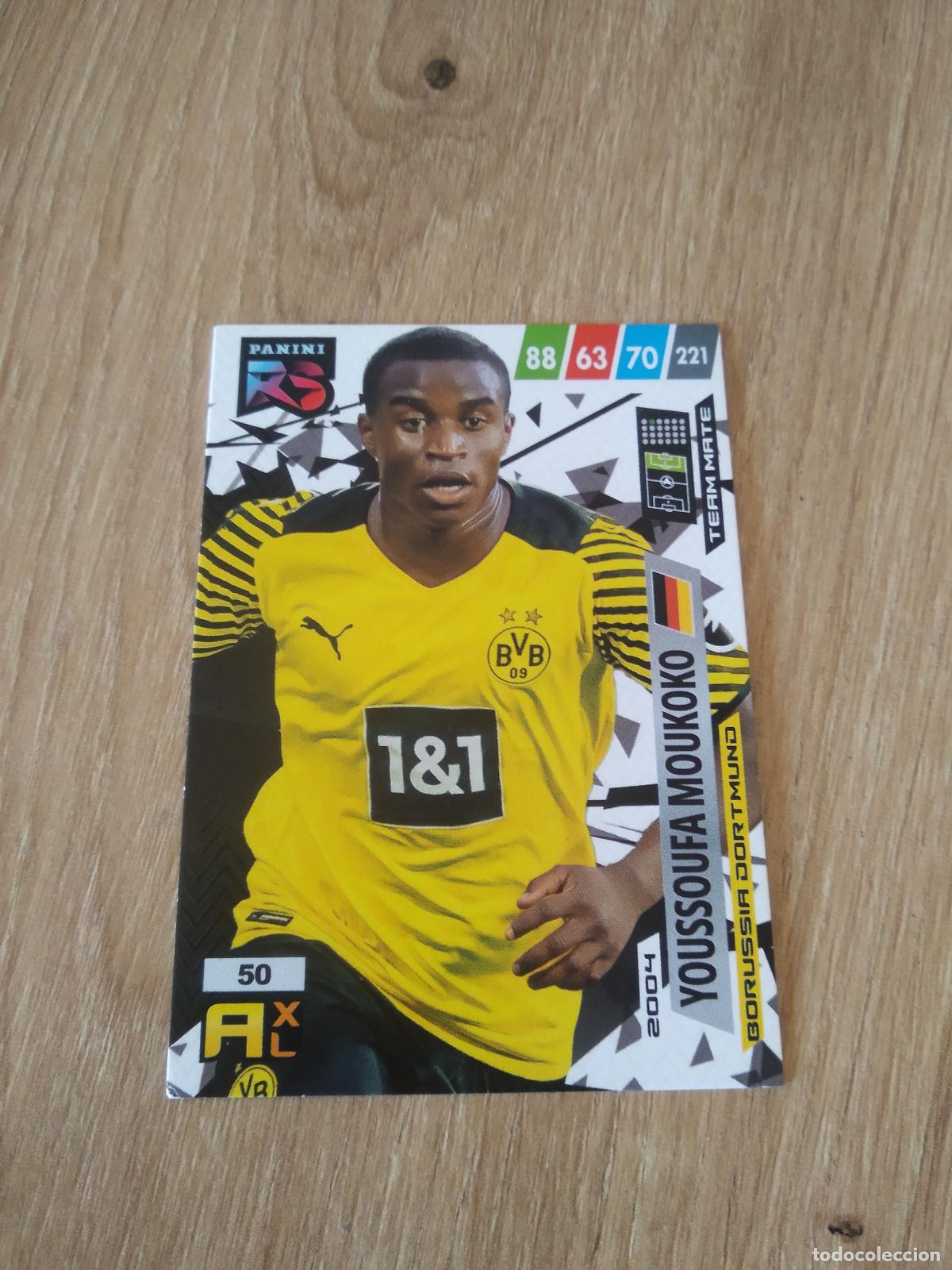 Cromos de f&uacute;tbol: 50 MOUKOKO BORUSSIA DORTMUND CROMO FUTBOL PANINI 21-22 ADRENALYN RISING STARS 2021-2022
