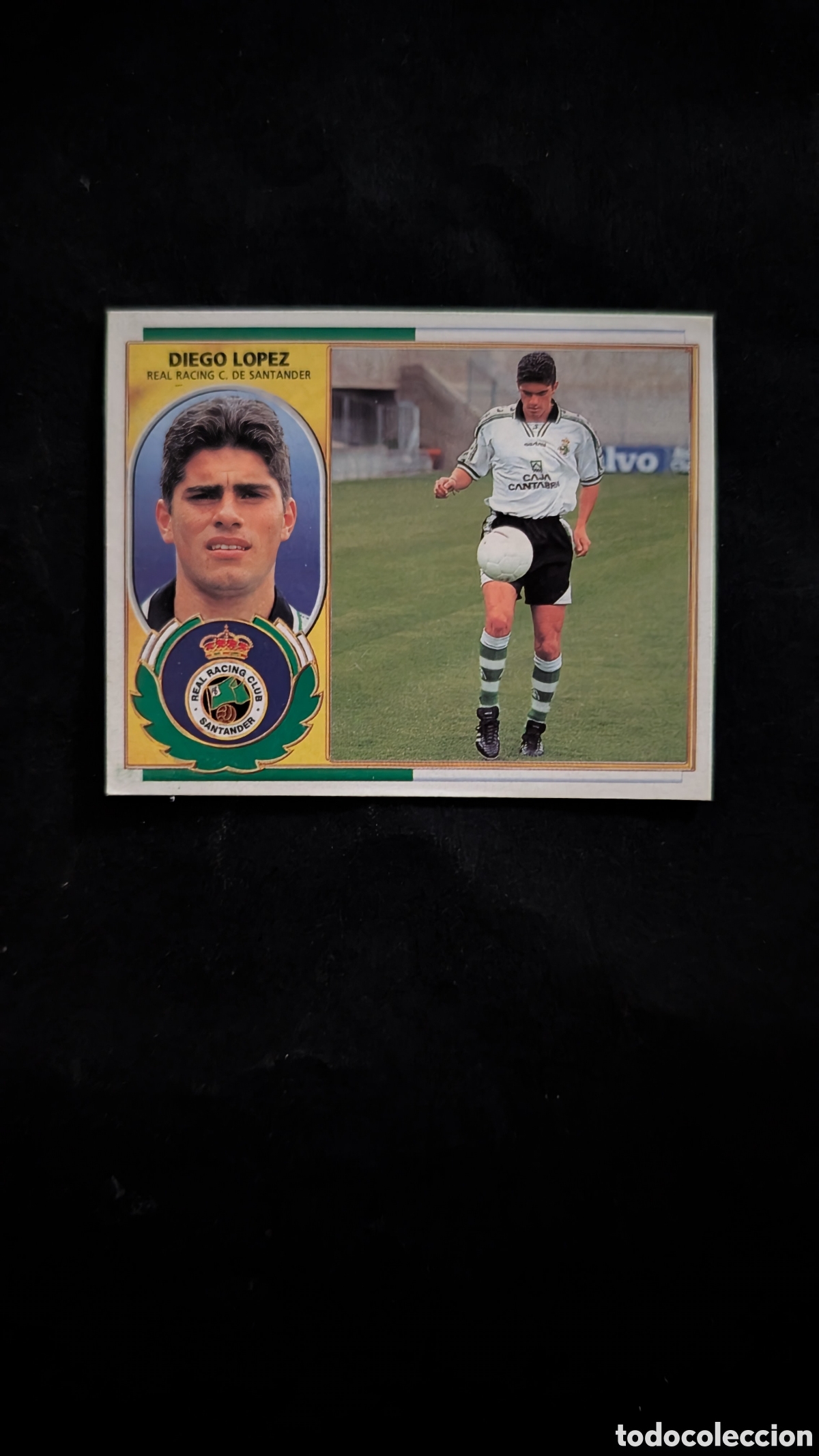 Fu&szlig;ball-Sticker: DIEGO LOPEZ RACING SANTANDER FICHAJE 34 LIGA ESTE 1996/97 96 97 RECORTADO