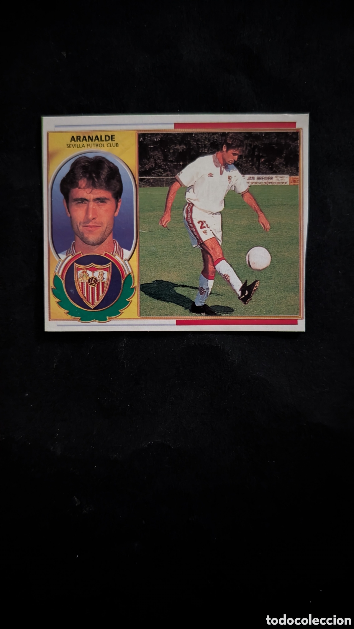 Fu&szlig;ball-Sticker: ARANALDE SEVILLA FICHAJE 35 LIGA ESTE 1996/97 96 97 RECORTADO