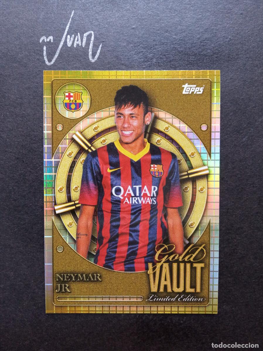 Cromos de f&uacute;tbol: GV 8 LIMITED EDITION GOLD VAULT NEYMAR JR BARCELONA MUNDIAL ⚽ TOPPS &reg; COLLECTOR TIN 2025 2026 25 26