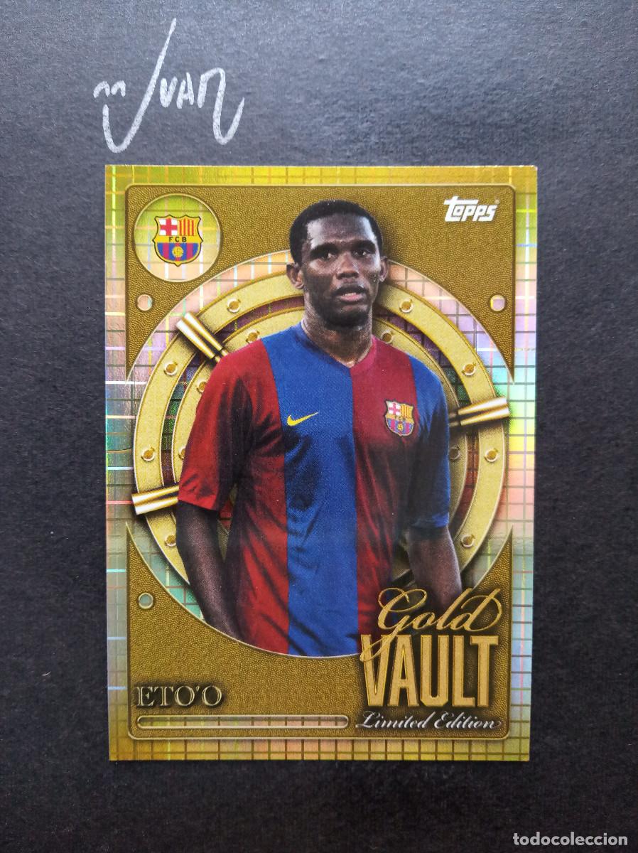 Cromos de f&uacute;tbol: GV 10 LIMITED EDITION GOLD VAULT ETO'O FC BARCELONA CAMERUN ⚽ TOPPS &reg; COLLECTOR TIN 2025 2026 25 26