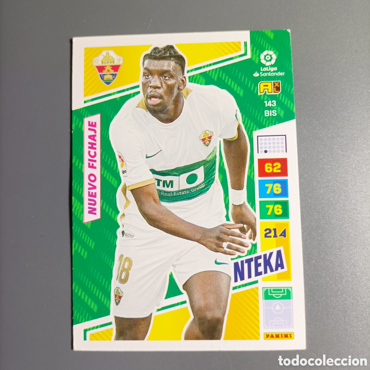Cromos de f&uacute;tbol: ADRENALYN. LIGA 2022-2023 (ELCHE) №143 BIS. NTEKA / NUEVO FICHAJE