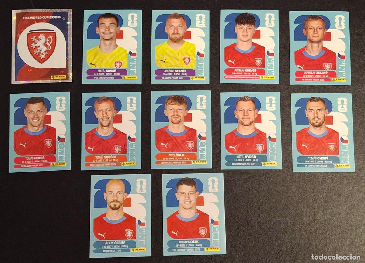 Fu&szlig;ball-Sticker: Chequia CZE 12 cromos, Mundial de F&uacute;tbol 2026